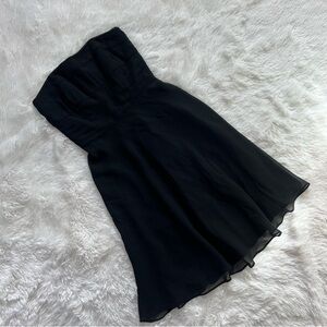 Black House Black Market Black Strapless Fit and Flare Cocktail Dress Size 0